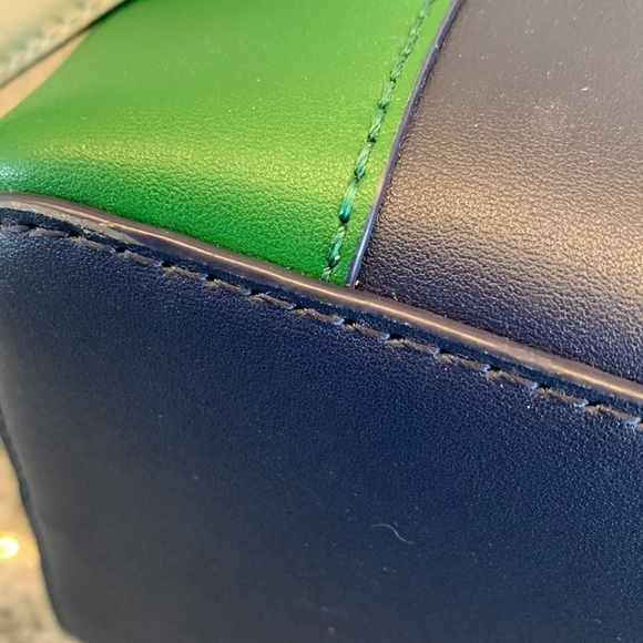 Ralph Lauren Navy and Green Debby Crossbody Bag Leather - Picture 12 of 12